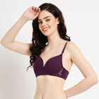 Half Lace Padded Bra, Wine, small image number null