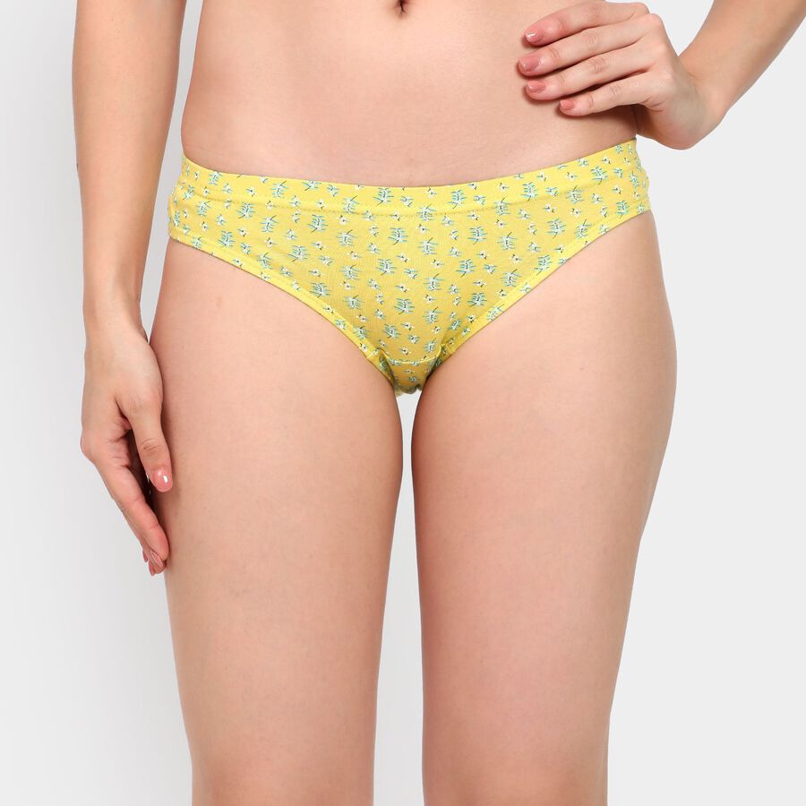 Ladies' 100% Cotton Panty, Yellow, large image number null