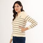 Women's Rich Eggshell White Hooded Neck Casual Sweatshirt, Off White, small image number null