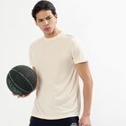 Men's Bright Emerald Green Crew Neck Athleisure T-Shirt, एक्रू मिश्रित, small