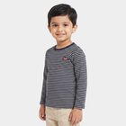 Boys Navy Blue Crew Neck Regular T-Shirt, Navy Blue, small