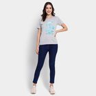 Ladies' 100% Cotton Round Neck T-Shirt , मिश्रित हल्का ग्रे, small image number null