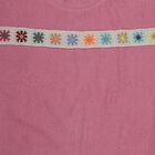 Girls Pink Round Neck Casual T-Shirt, Pink, small