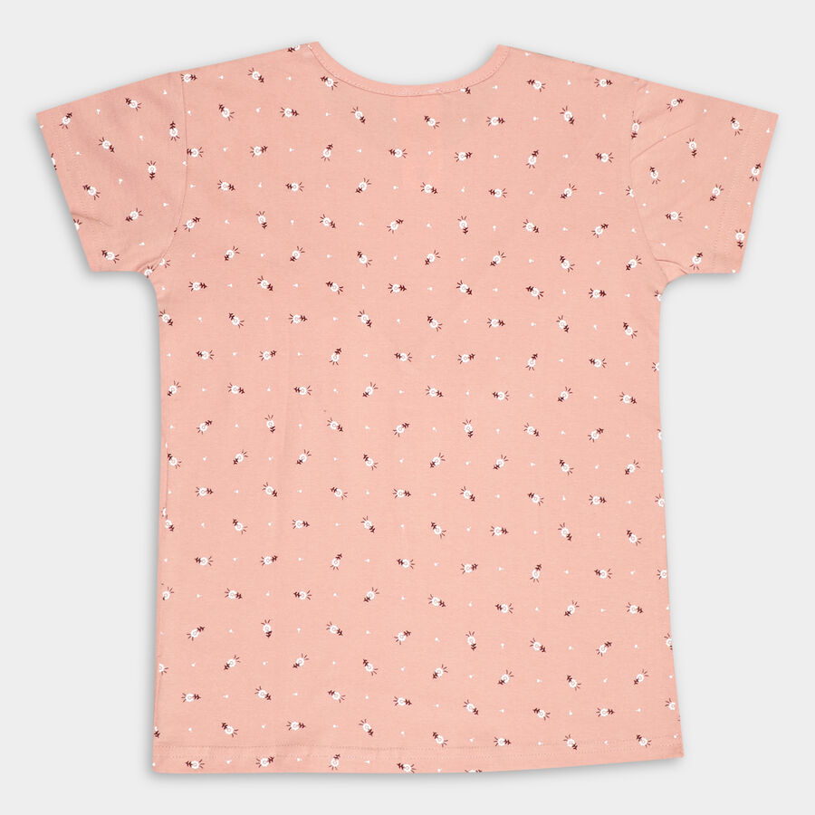 Girls' Cotton T-Shirt, Pink, large image number null