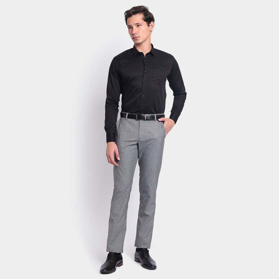 Men's Slim Fit Formal Trousers, हल्का ग्रे, large image number null