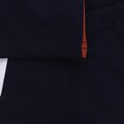 Infants' Navy Blue Cotton Round Neck Colorblock Baba Suit, Navy Blue, small