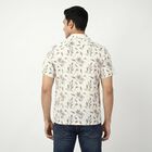 Men's Brown Cotton Camp Collar Casual Shirt, Brown, small