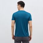 Men's Deep Midnight Blue Crew Neck Athleisure Drifit T-Shirt, Teal Blue, small image number null