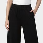 Women's Black Regular Fit Side-Striped Track Pants, Black, small