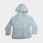 Girls' Light Blue Hooded Puffer Jacket, Light Blue, small