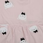 Infants' Pink Cotton Printed Flutter Sleeve Frock, Light Pink, small