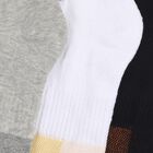 Men's Light Gray and White and Black Regular Fit Ankle-Length Socks Pack of 3, नेवी ब्लू, small image number null