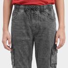 Boys' Dark Grey Regular Fit Cargo Jeans, गहरा ग्रे, small