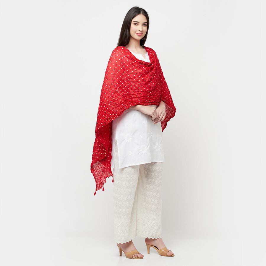 Cotton Printed Dupatta, Red, large image number null