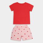 Girls' 100% Cotton Short Set, Coral, small