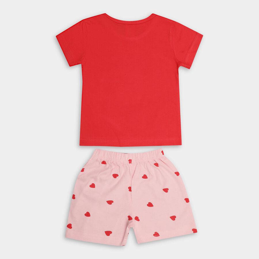 Girls' 100% Cotton Short Set, Coral, large