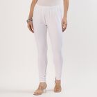 Women's Bright White Cotton Blend Ankle-Length Churidar, सफ़ेद, small image number null