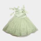 Girls' Mint Green Fit and Flare Bow Detail Party Wear Frock, हल्का हरा, small