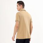 Men's Muted Beige Polo Neck Classic T-Shirt, Beige, small