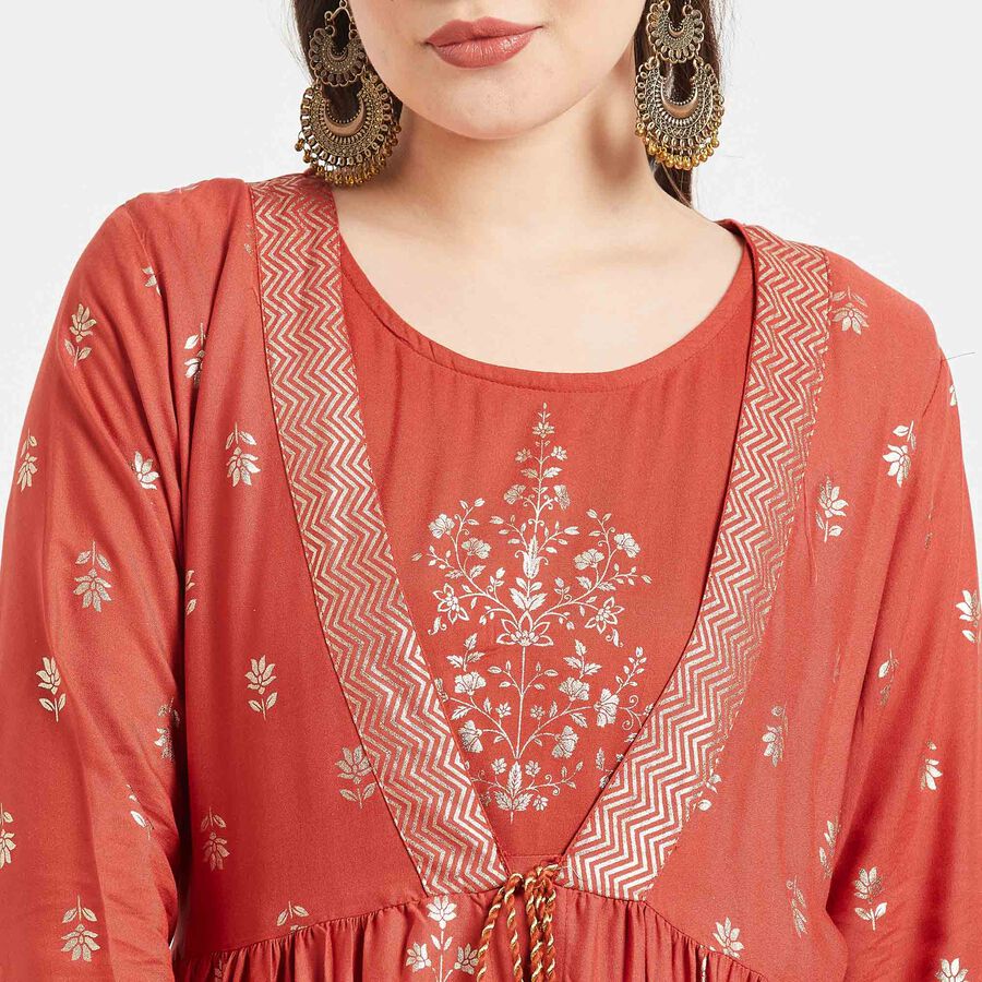 Printed Kurta, Rust, large image number null