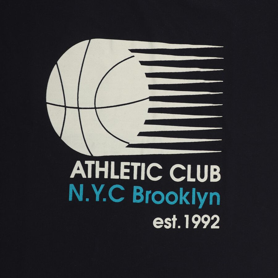 Boys Deep Midnight Navy Blue Crew Neck Casual T-Shirt, Navy Blue, large