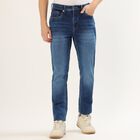 Men's Stonewashed Blue Skinny Fit Jeans, Mid Blue, small