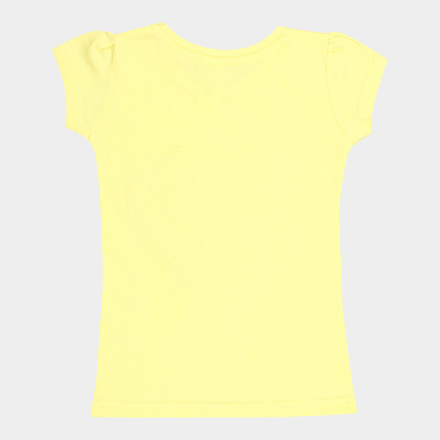 Girls Cotton T-Shirt, Yellow, large image number null
