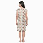 Women's Off White Round Neck T-Shirt Style Nighty, Off White, small