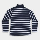 Boys' Deep Midnight Navy Blue Turtleneck Striped Pullover, नेवी ब्लू, small image number null