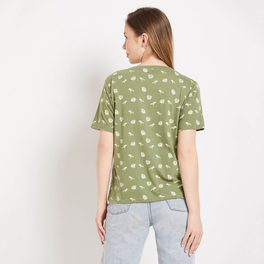 Round Neck T-Shirt, Olive, large image number null