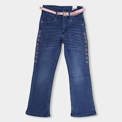 Girls' Buttoned Jeans