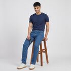 Men's Light Blue Slim Fit Washed Jeans, हल्का नीला, small