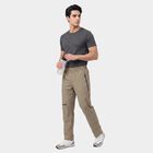 Men's Beige Straight Fit Cargo Track Pants, गहरा पीला, small