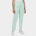 Girls' Light Green Cotton Blend Minimalist Pyjama, Light Green, small