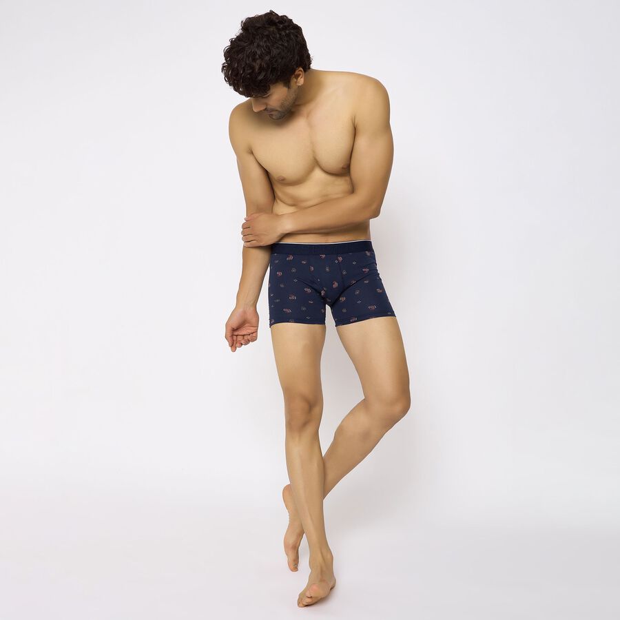 Men's 100% Cotton Trunks, Navy Blue, large