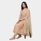 Women's Beige Solid Straight Kurta, Beige, small