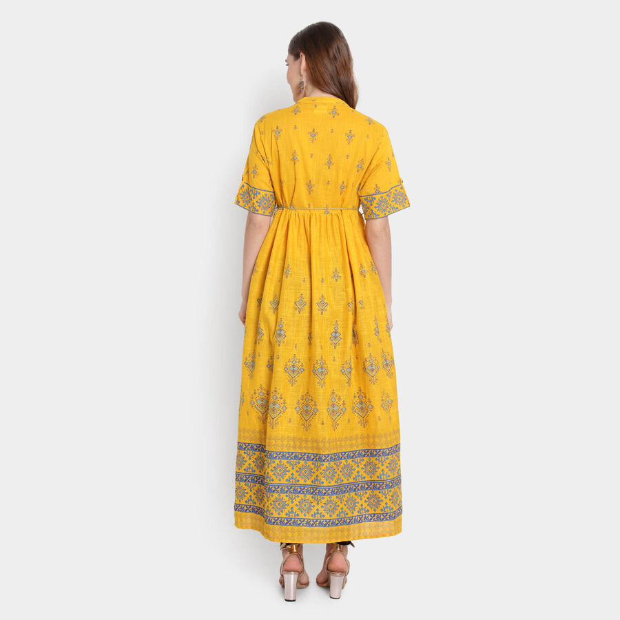Cotton Empire Line Kurta, Mustard, large image number null