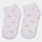 Women's White and Pink Printed Ankle Socks, गुलाबी, small image number null
