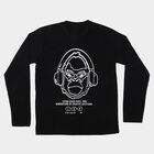 Boys Black Crew Neck Regular Graphic Print T-Shirt, काला, small