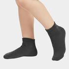 Women's Dark Charcoal Gray and Black Striped Ankle-Length Socks Pack of 3, Assorted, small