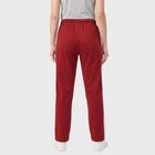 Women's Maroon Straight Fit Side-Striped Track Pants, Maroon, small