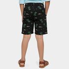 Boys' Black Cotton Regular Fit Bermuda Shorts, काला, small