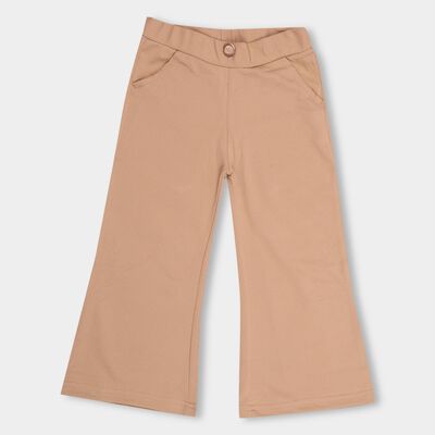 Kids' Soft Beige Regular Fit Pull-Up Trousers