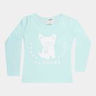Girls Regular Round Neck Top, Aqua, small image number null