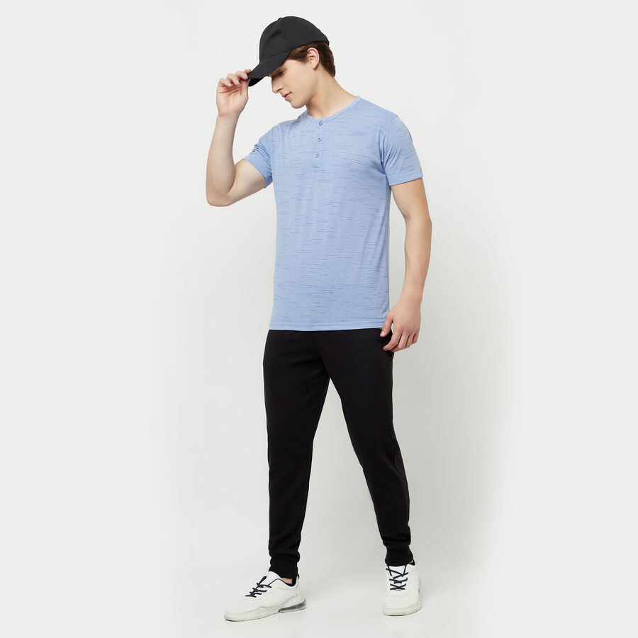 Solid Henley T-Shirt, Mid Blue, large image number null