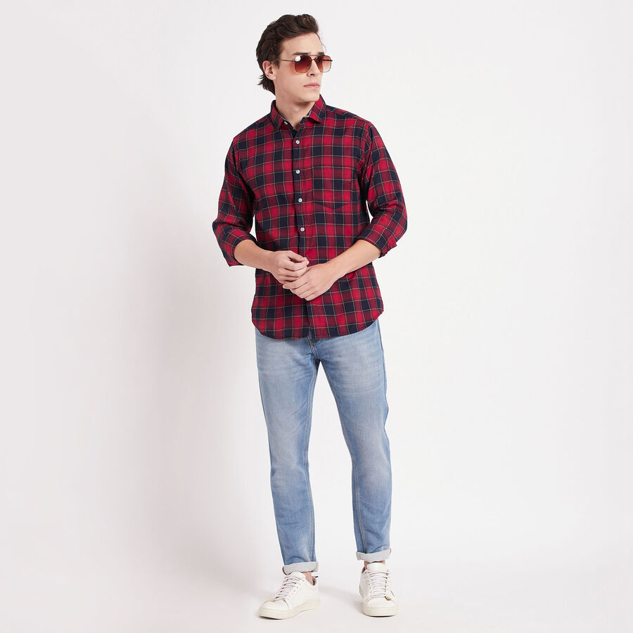 Checks Casual Shirt, लाल, large image number null