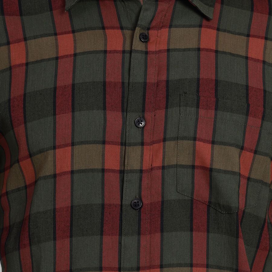 Men's Casual Shirt, गहरा हरा, large image number null