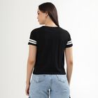 Ladies' 100% Cotton Round Neck T-Shirt, Black, small image number null