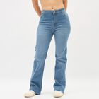 Ladies' 100% Cotton Jeans, Mid Blue, small image number null