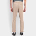 Men's 100% Cotton Slim Fit Casual Trousers , Beige, small image number null